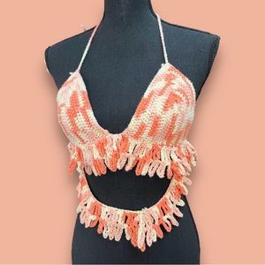 Handmade crochet blouse small size pink coral 🪸 color’s $30 dollars new
